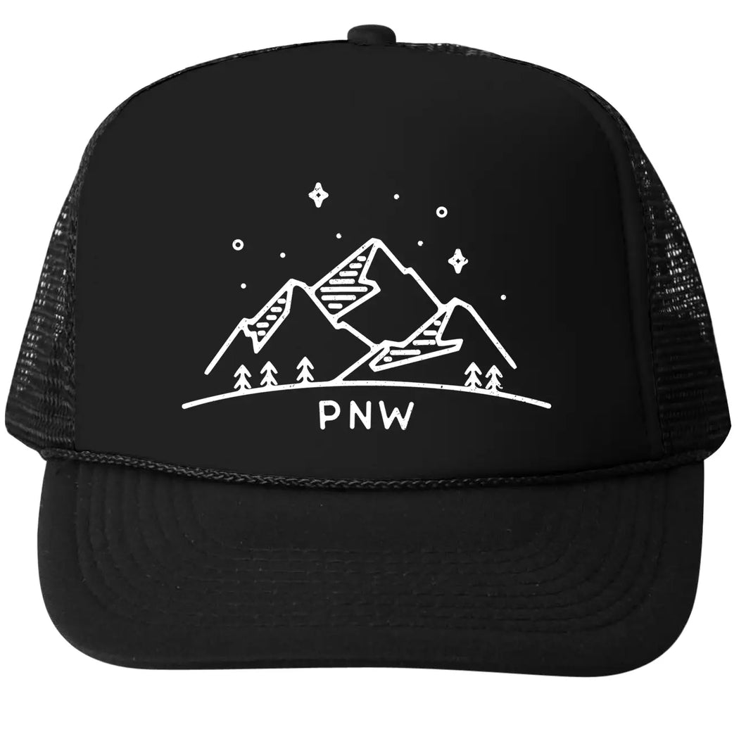 PNW Stars Black Trucker Hat