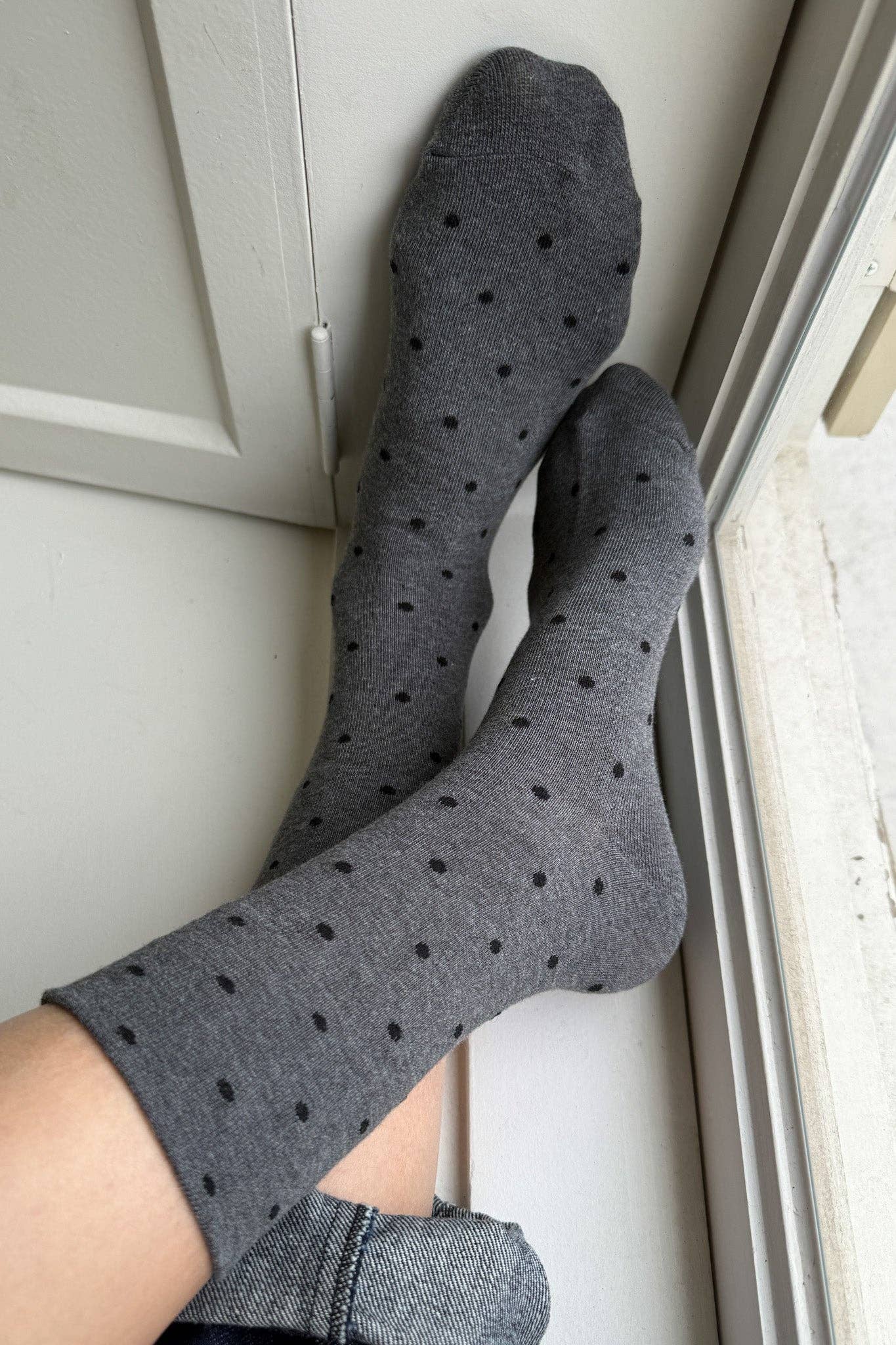 Polka Dot Sneaker Socks OATMEAL/BLACK