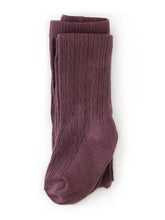 Load image into Gallery viewer, Cable Knit Tights - Dusty Plum
