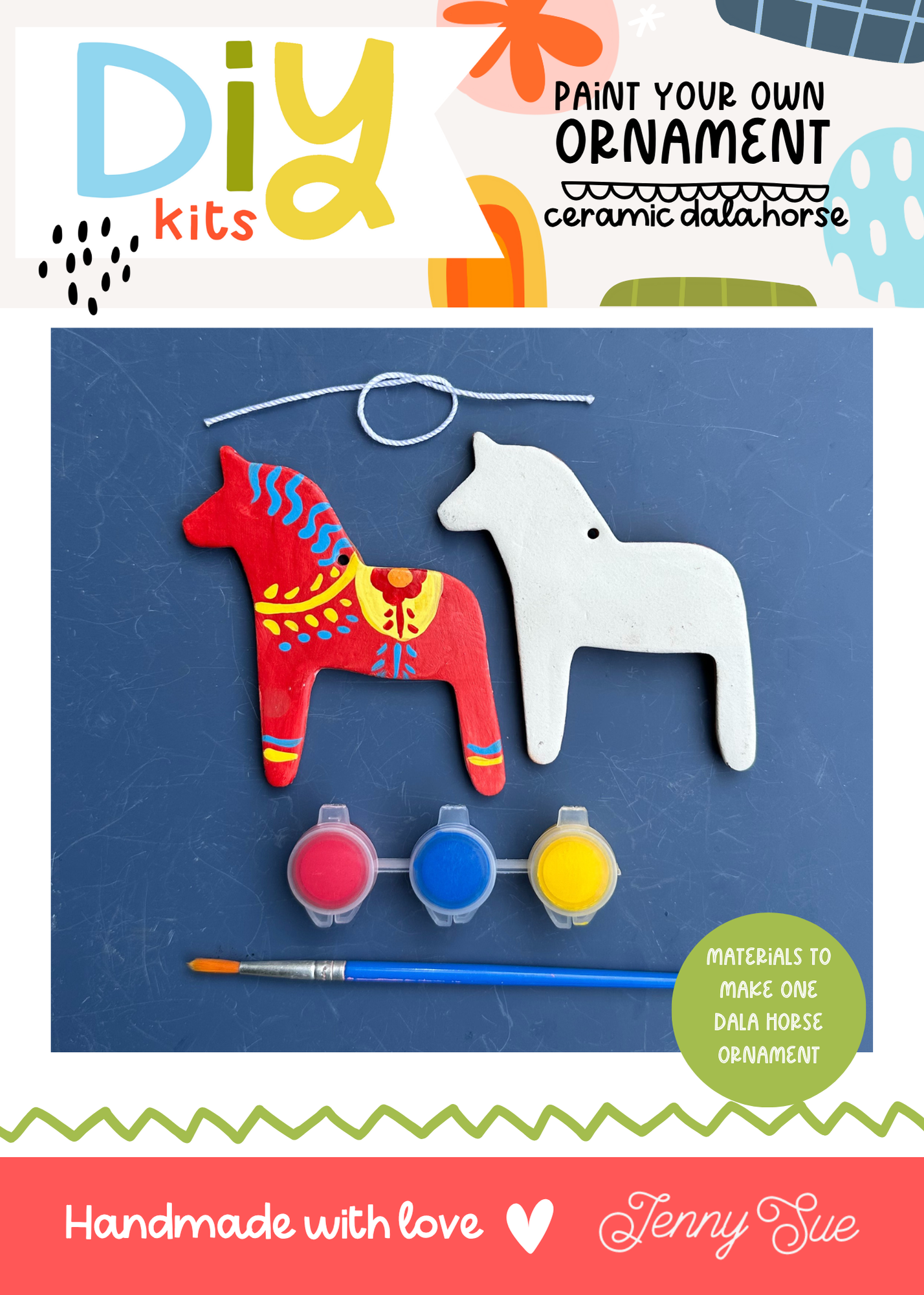 DIY Ceramic Ornament Kit – Dala Horse