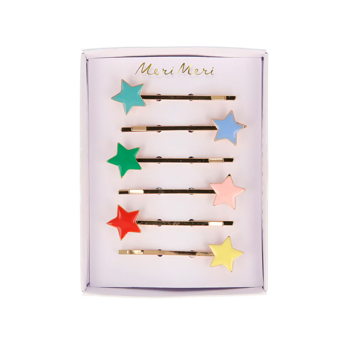Enamel Star Hair Slides (x 6)