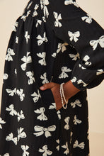 Load image into Gallery viewer, Ditsy Bow Print Smock Detail Dress
