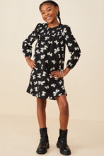 Load image into Gallery viewer, Ditsy Bow Print Smock Detail Dress
