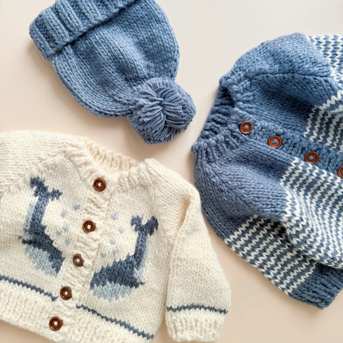 Stripe Blue/Cream Cardigan Sweater