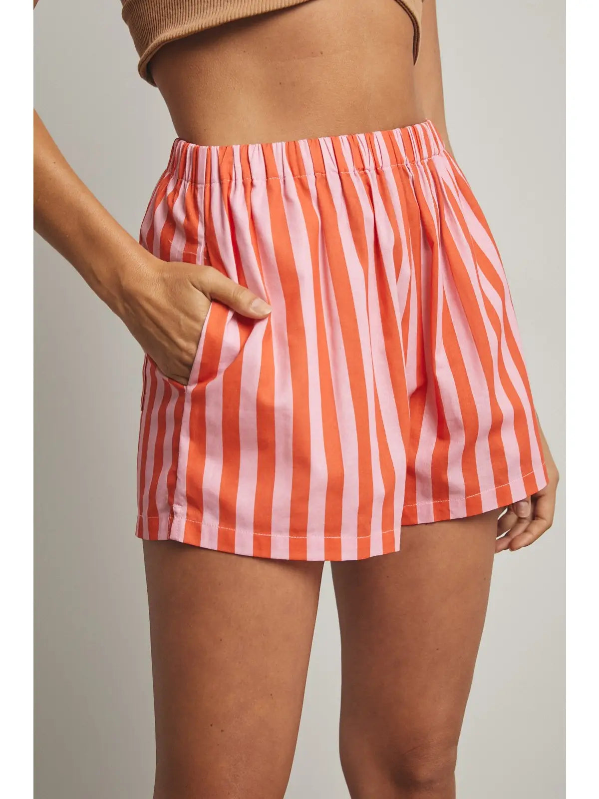 Striped Shorts - Punch/Coral