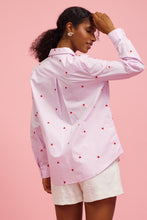 Load image into Gallery viewer, Poplin Heart Embroidery Shirt - Lavender/Red
