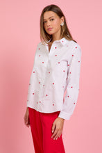 Load image into Gallery viewer, Poplin Heart Embroidery Shirt - White
