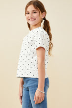Load image into Gallery viewer, Girls White/ Black Polka Dot Top
