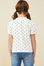 Load image into Gallery viewer, Girls White/ Black Polka Dot Top
