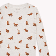 Load image into Gallery viewer, Fox Print on Oatmeal PJ Set
