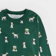 Load image into Gallery viewer, Jack Frost Russell Print on Trekking Green PJ Set
