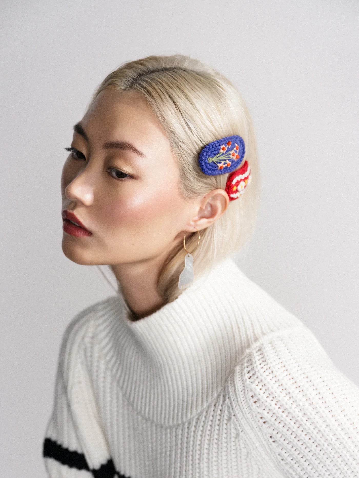 Polly Crochet Hair Clips - Red Multi