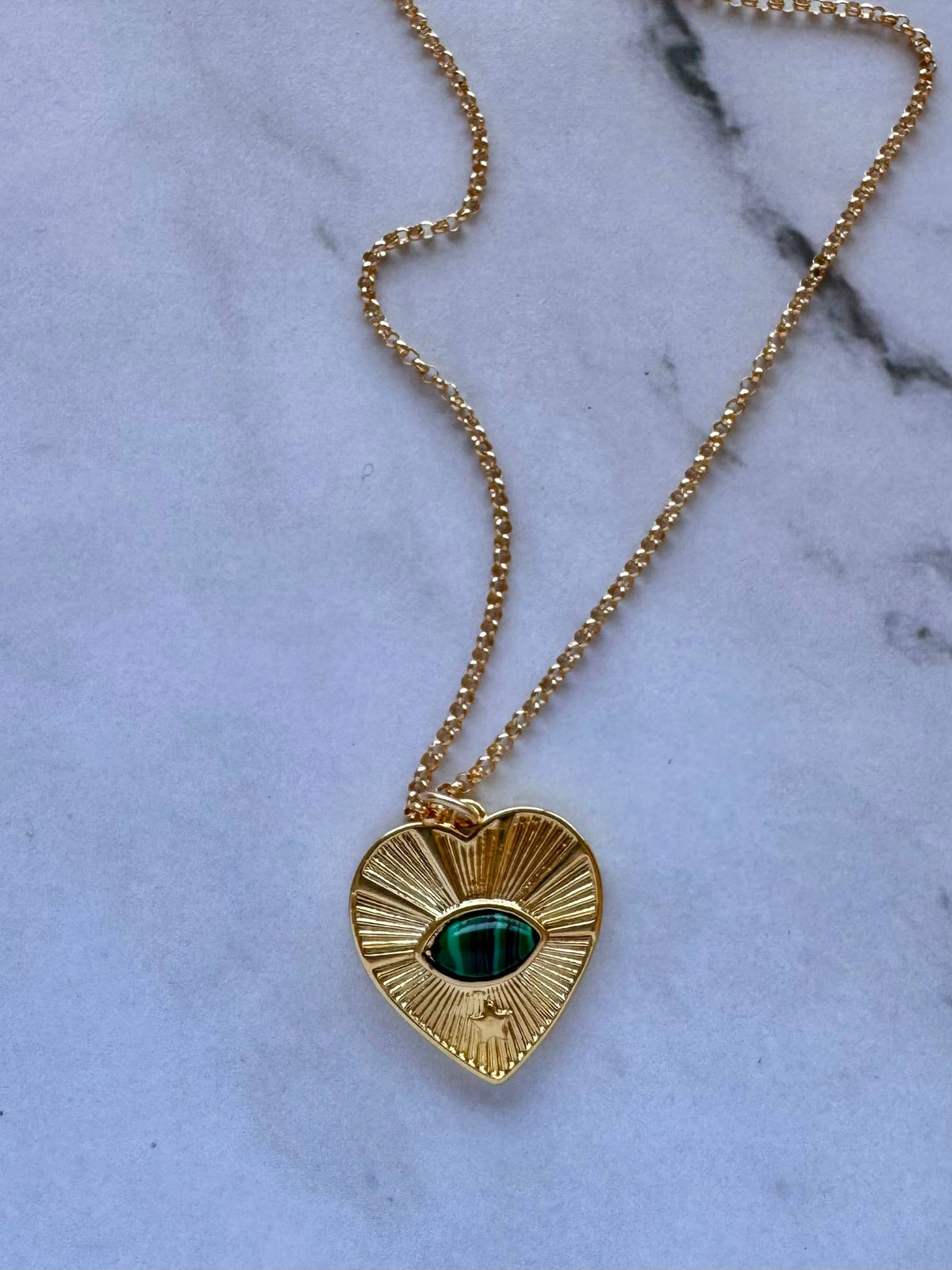 Juliet Heart and Gemstone Pendant Necklace