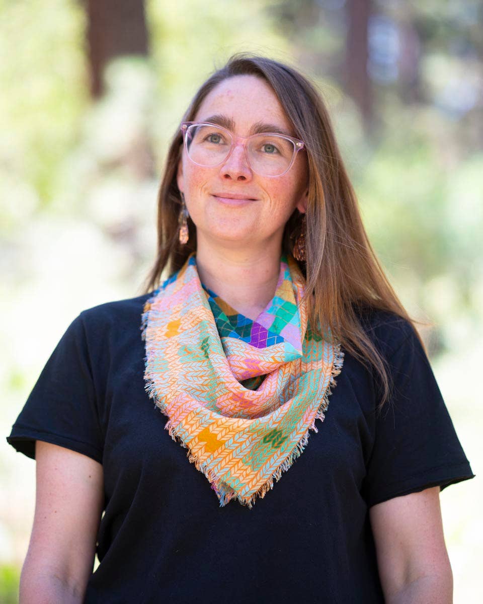 Autumn on the Plains Knit & Weave - Pure Silk Bandana Scarf