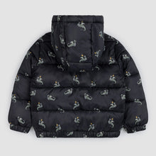 Load image into Gallery viewer, Dragon Print on Black Hooded Packable
