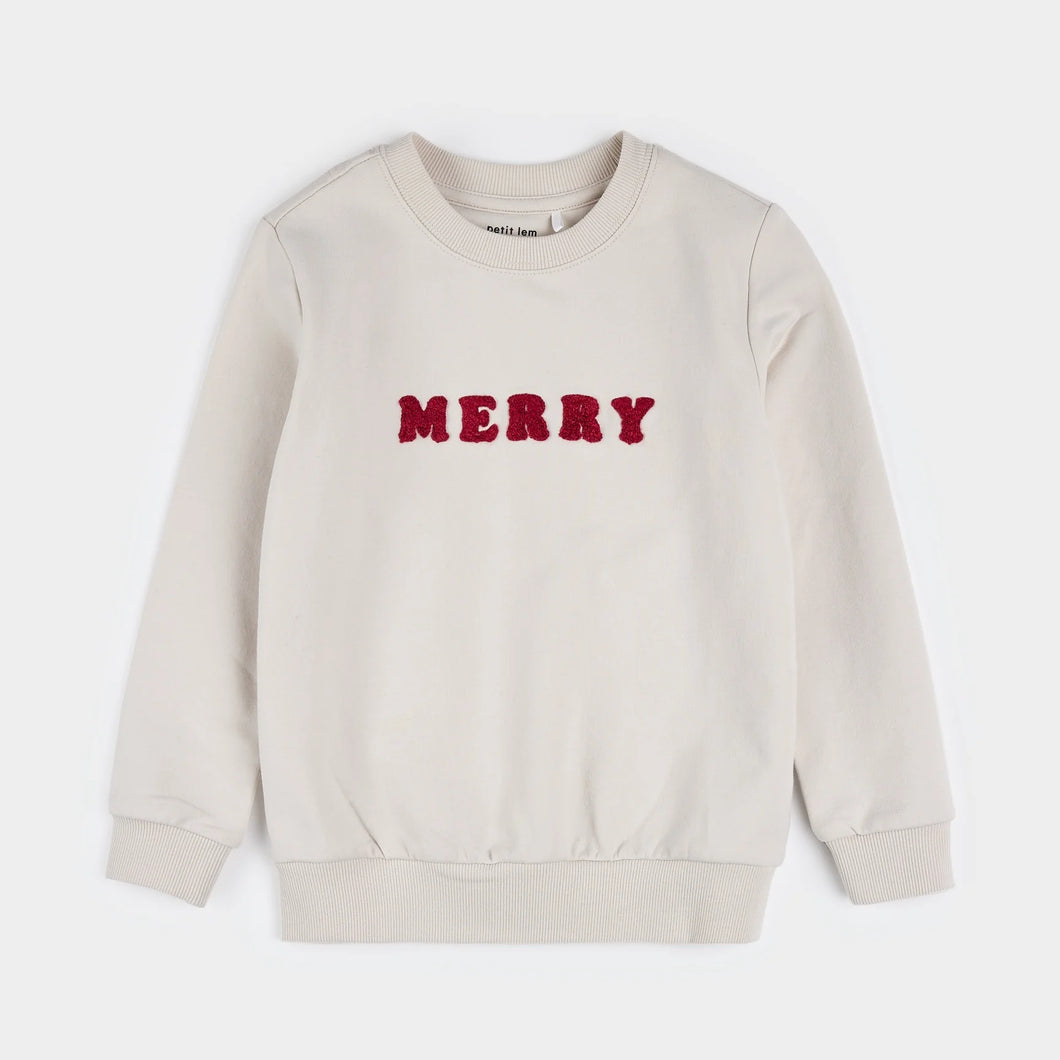 Merry Fleece Sweatshirt - Cream