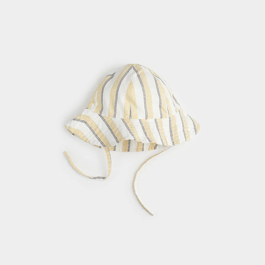 Striped Woven Hat - Yellow