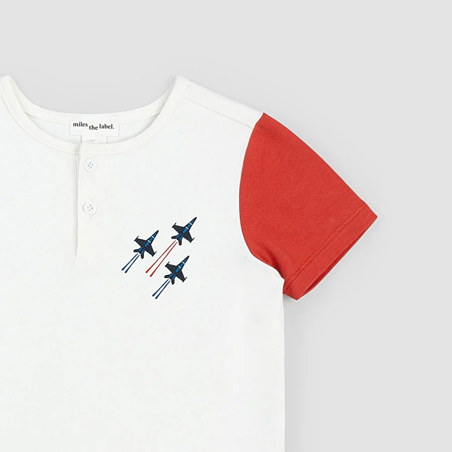 Short-Sleeve Henley Top - Air Show