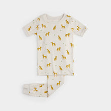 Load image into Gallery viewer, Cheetah Print on Crème Short-Sleeved PJ Set
