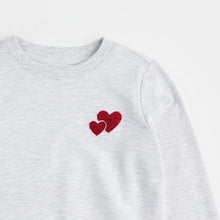 Load image into Gallery viewer, Heart to Heart Heather Grey Fleece Sweatshirt
