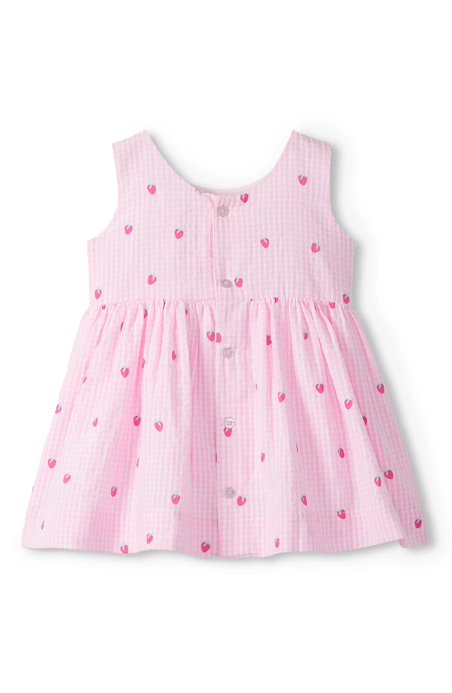 Teeny Berries Gingham Cotton Seersucker Dress