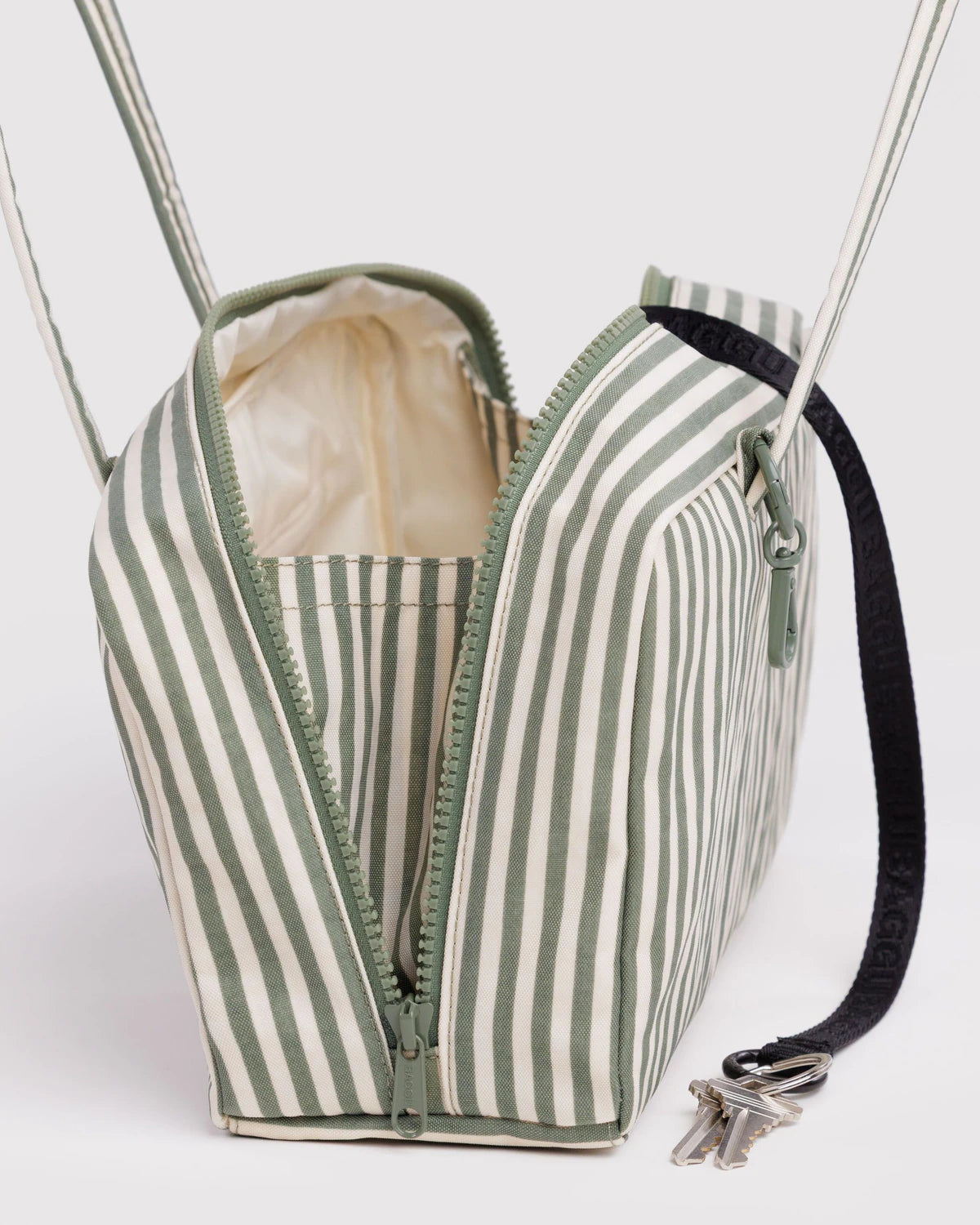 Nylon Bowler Bag - Sage Stripe