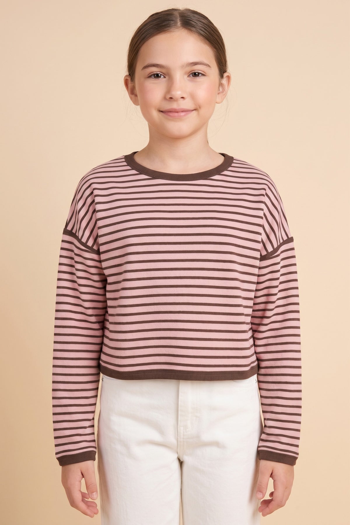Girls Striped Knit Top