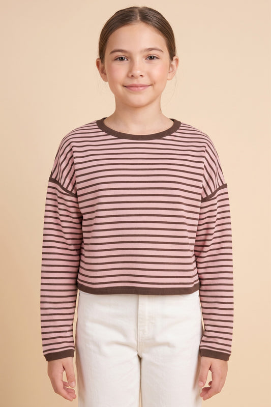 Girls Striped Knit Top