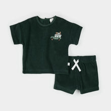 Load image into Gallery viewer, Military Green Terry Shorts Set
