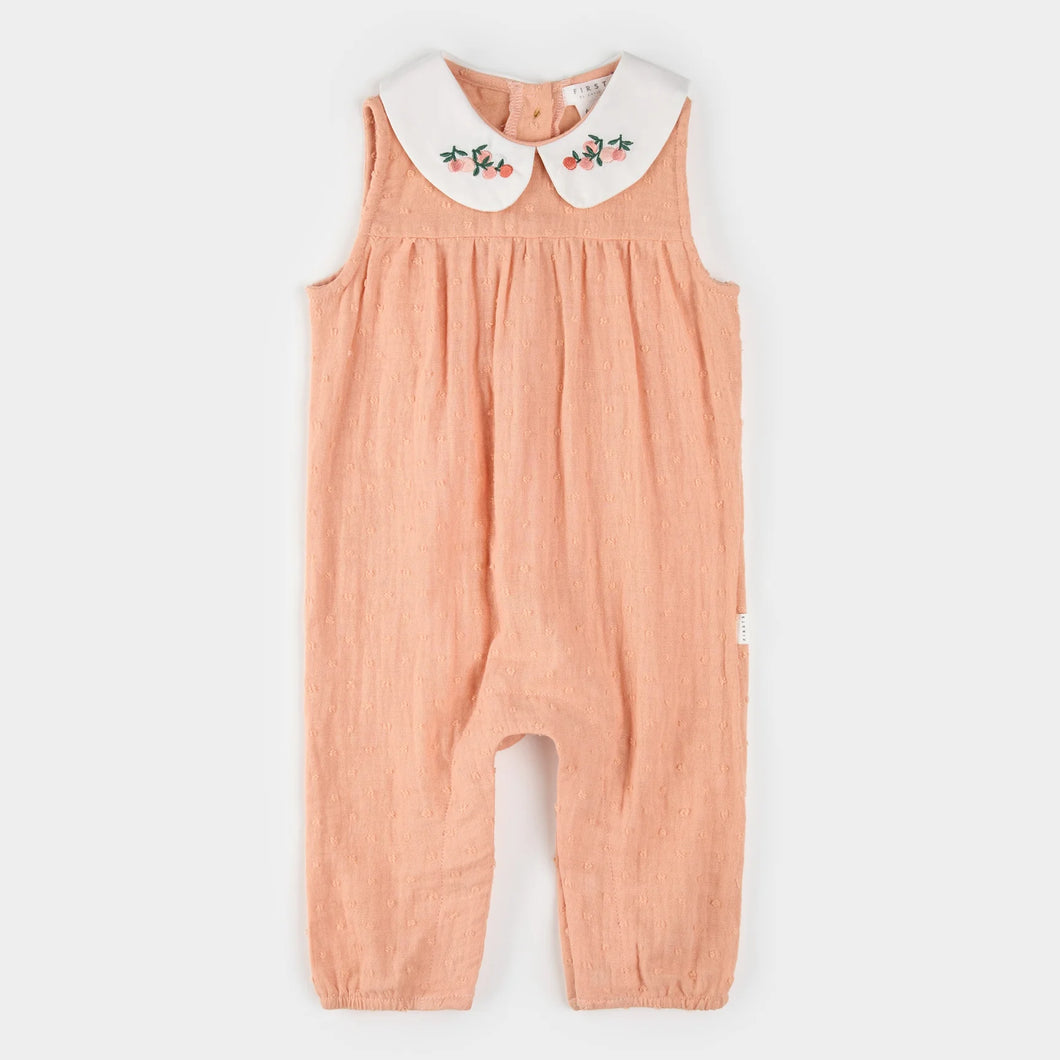 Papaya Dotted Double Gauze Jumpsuit