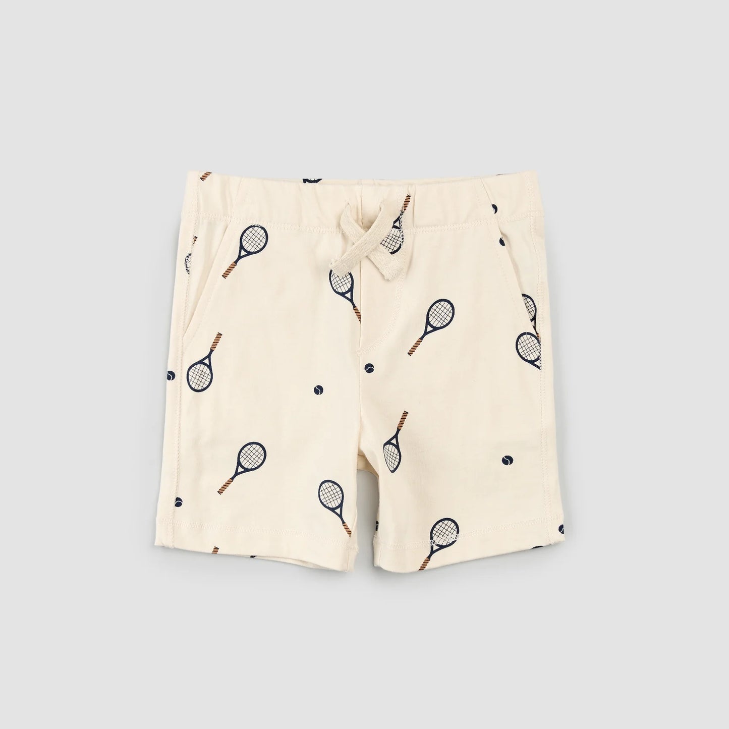 Racquet Print on Birch Jersey Shorts