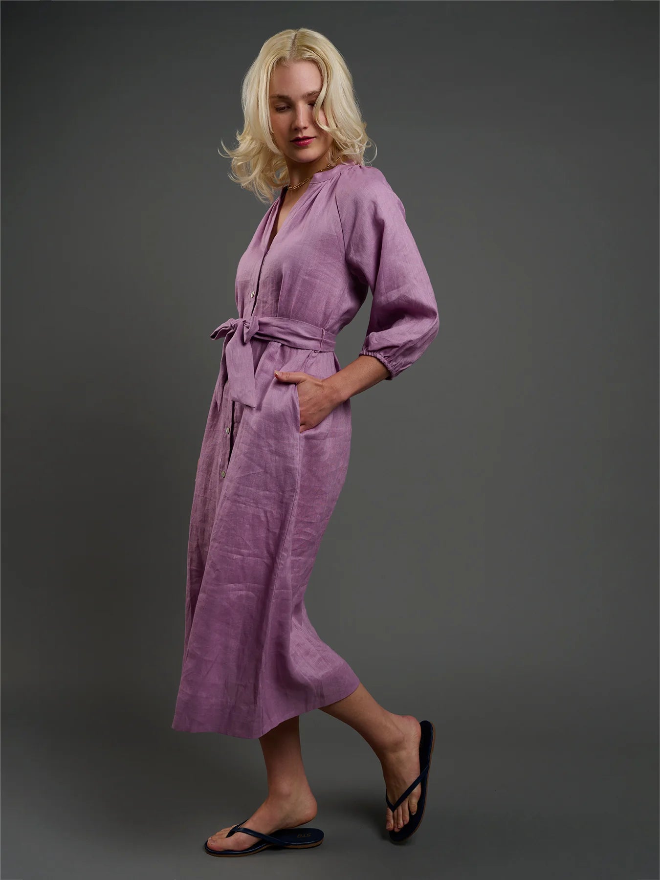 HENRIETTA Linen Dress - Lilac