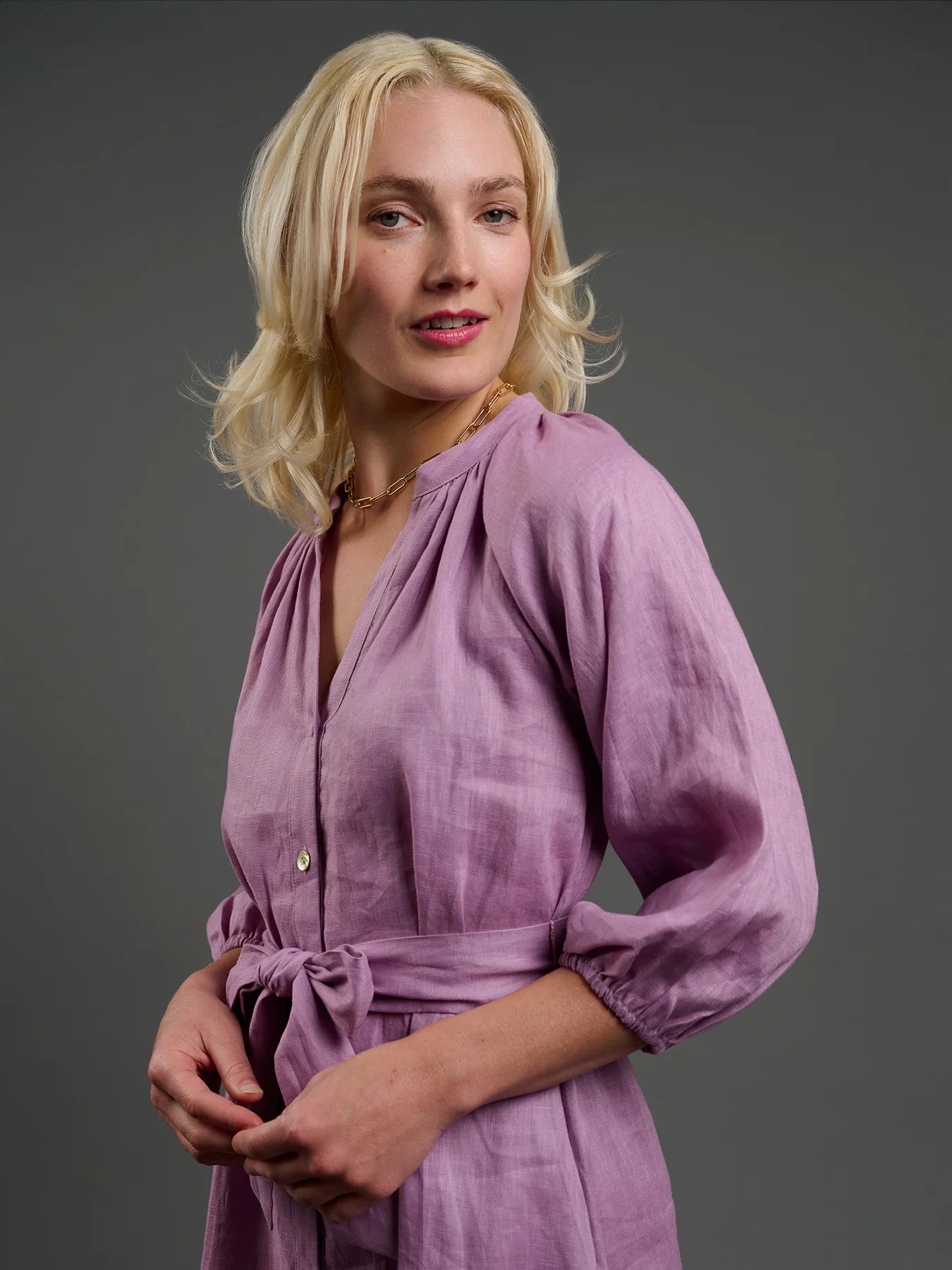 HENRIETTA Linen Dress - Lilac