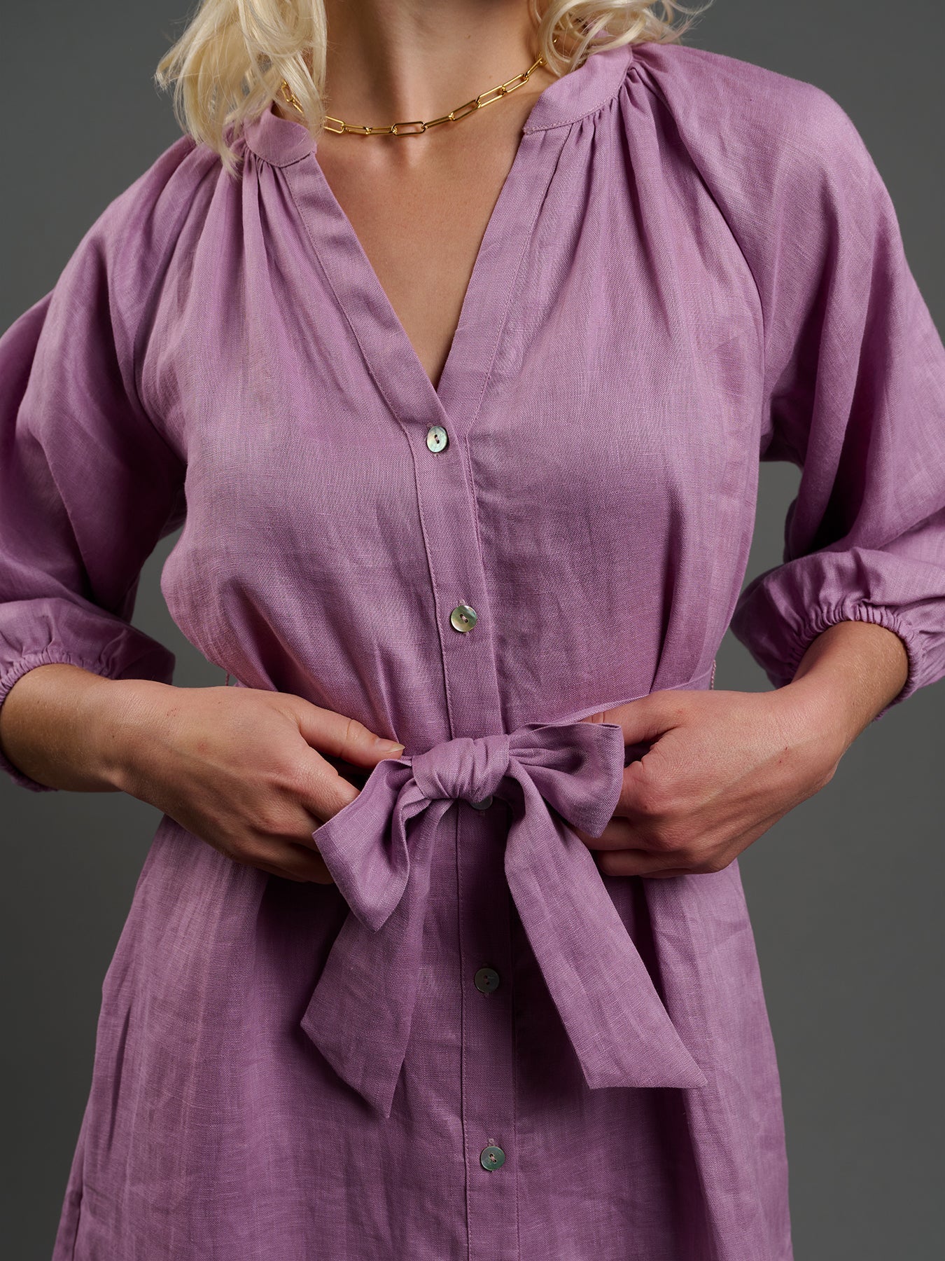 HENRIETTA Linen Dress - Lilac