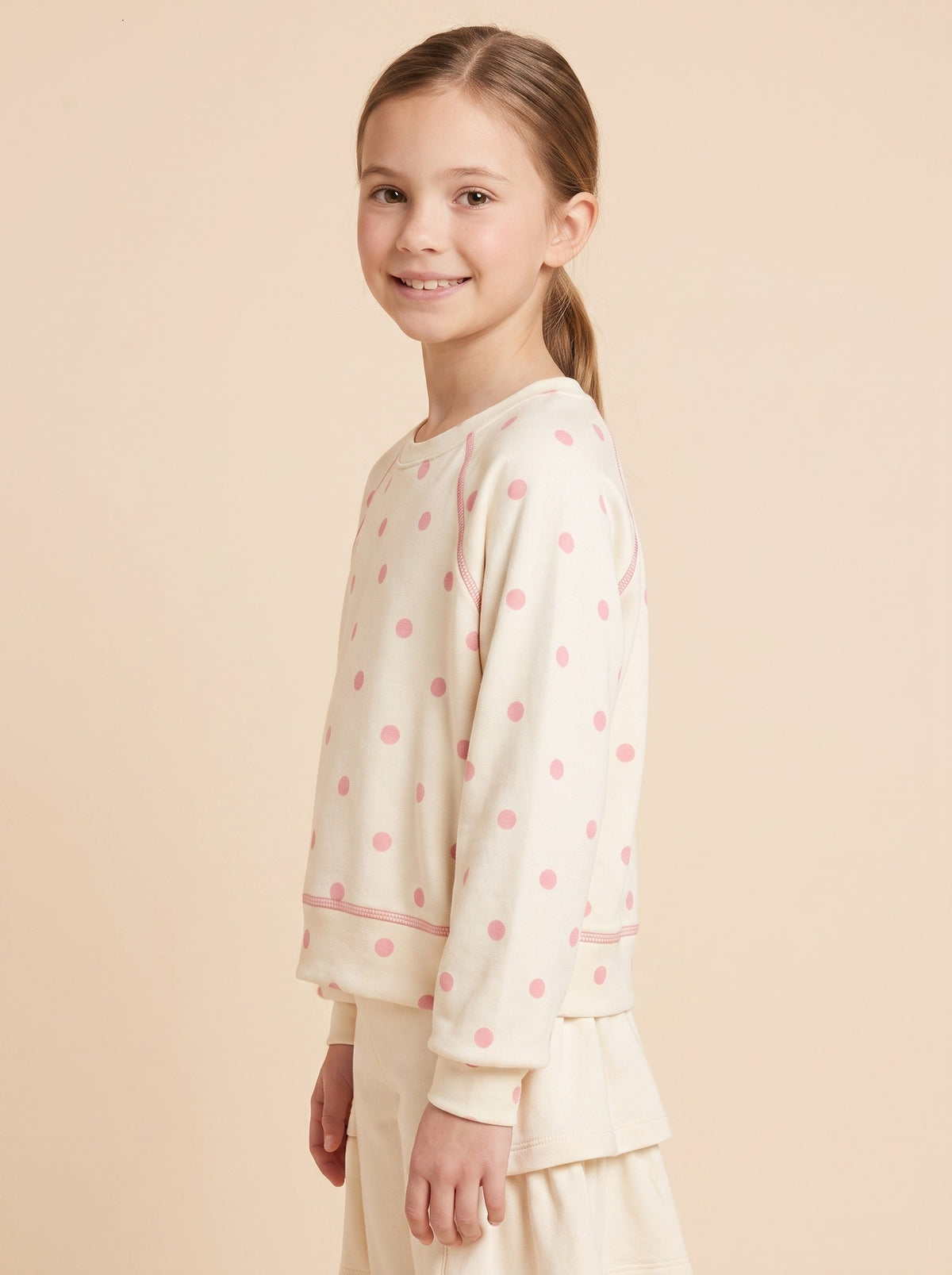 Girls Polka Dot Long Sleeve Top
