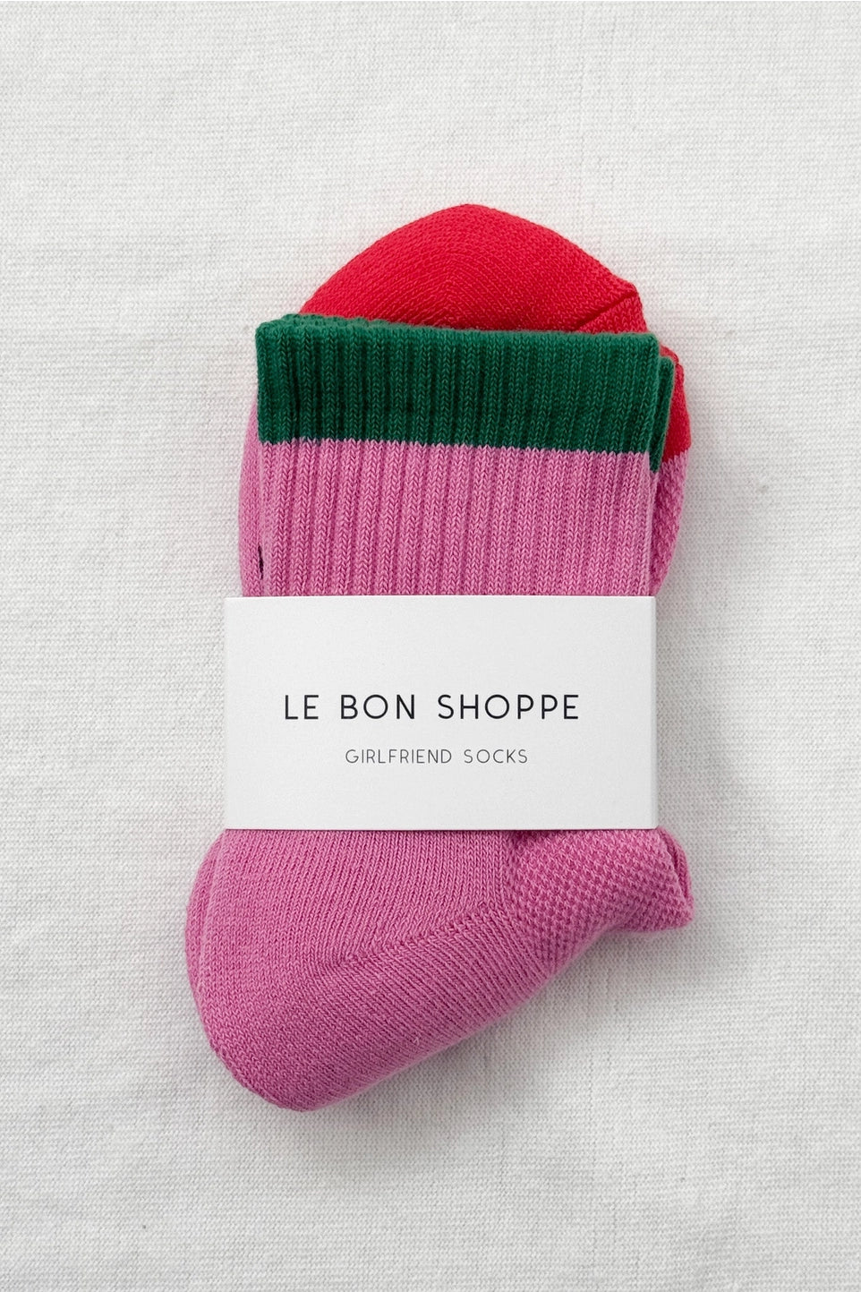 Color Block Girlfriend Socks - Rose/Green