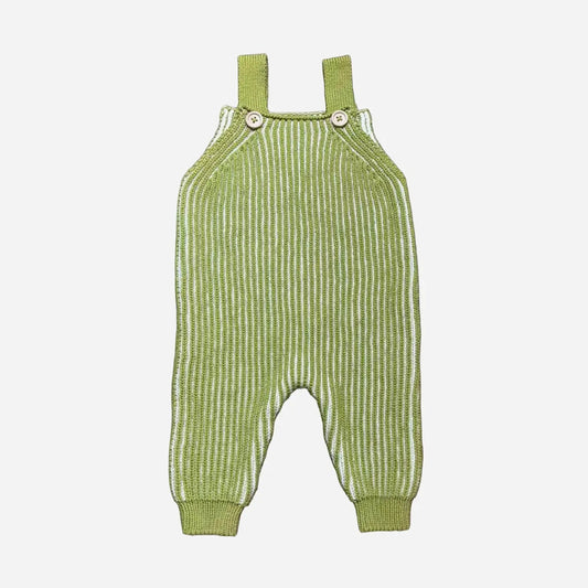 Cotton Brioche Overalls - Green