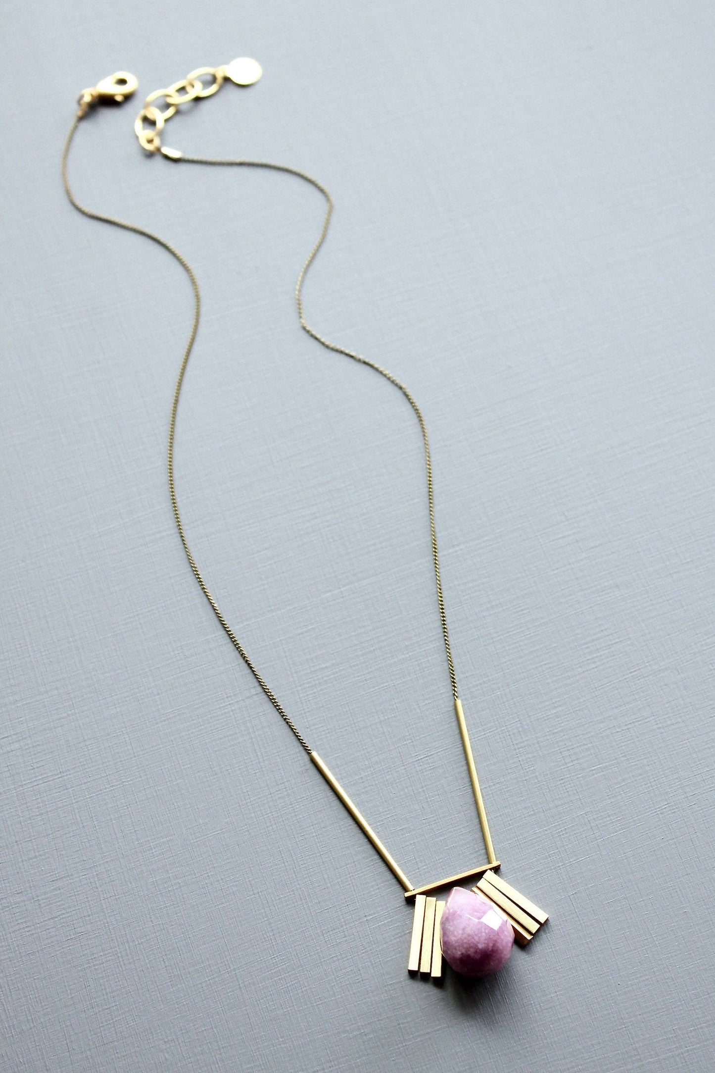 Purple ArtDeco pendant necklace
