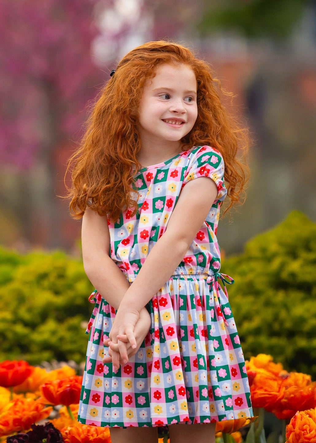 Flower Pops Cap Sleeve Two Piece Set