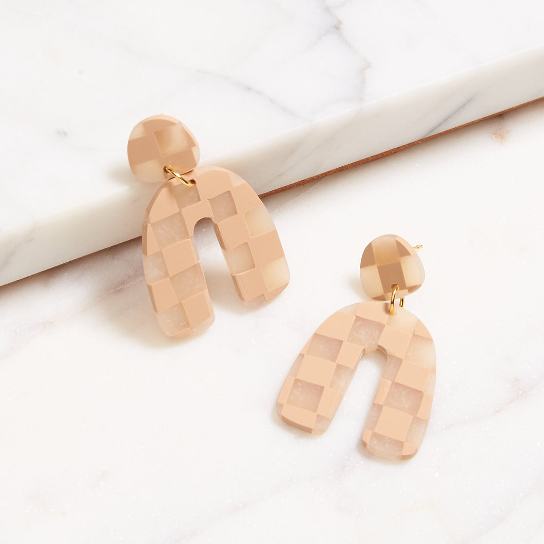 Checkered Arch Earrings