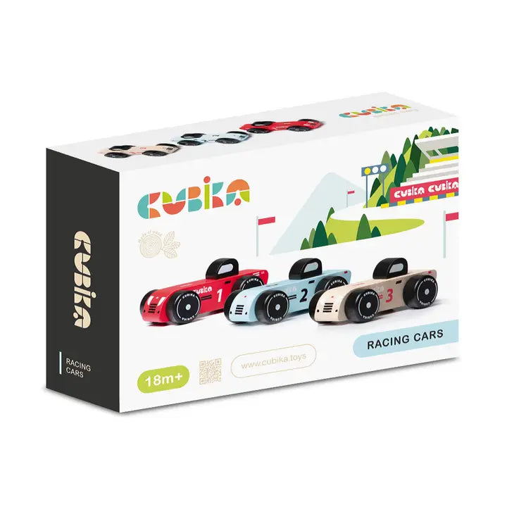 Cubika Wooden Vehicle Set Racing Cars