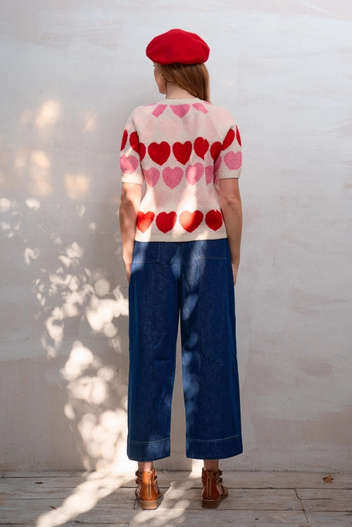 Colorblock Heart Sweater