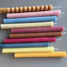 Load image into Gallery viewer, Lined Taper Candlesticks - Caramel
