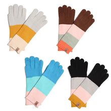 Load image into Gallery viewer, Color Block Cable Knitted Gloves - Several Colors
