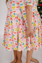 Load image into Gallery viewer, Gwendolyn Dress - Holiday Bows
