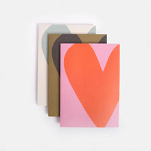 Load image into Gallery viewer, Colorblock Hearts Set of 3 Notebooks
