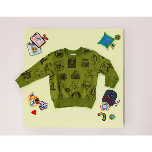 Camp Cat Allover Print Sweatshirt (kids & baby)