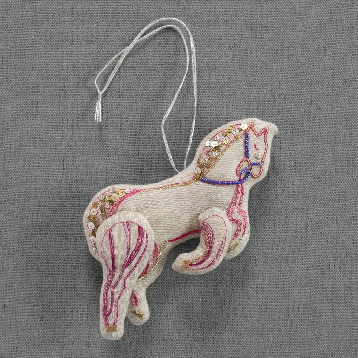 Carousel Pony Horse - Cotton Ornament, Token, Embroidered
