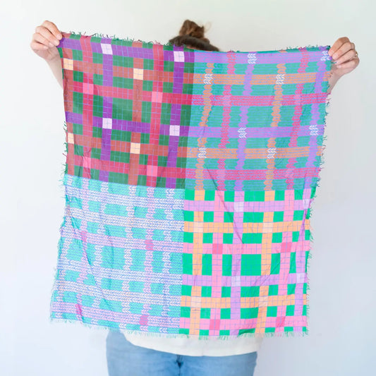 Spring Mountains Knit & Weave - Pure Silk Bandana Scarf
