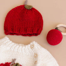 Load image into Gallery viewer, Teether Apple Cotton Crochet Rattle
